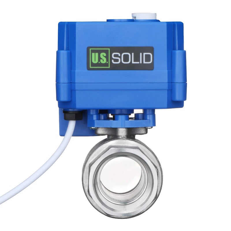 U.S. Solid Motorized Ball Valve- 1" Stainless Steel Ball Valve with Manual Function, Full Port, 9-24V AC/DC and 2 Wire Auto Return Setup - Image 2
